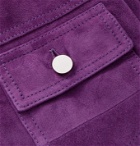 AMIRI - Slim-Fit Suede Trucker Jacket - Purple