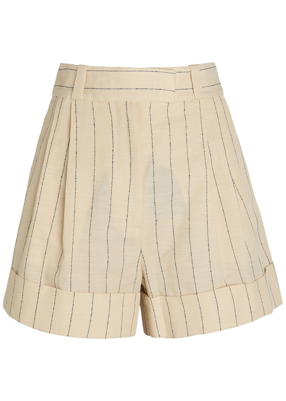 Photo: Rag & Bone Neila Pinstriped Woven Shorts White