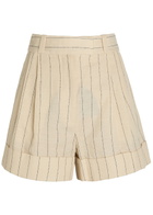Rag & Bone Neila Pinstriped Woven Shorts White