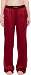 TOM FORD Red Stretch Silk Satin Lounge Pants