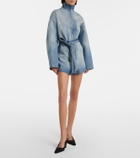 Alaïa Belted cotton denim romper