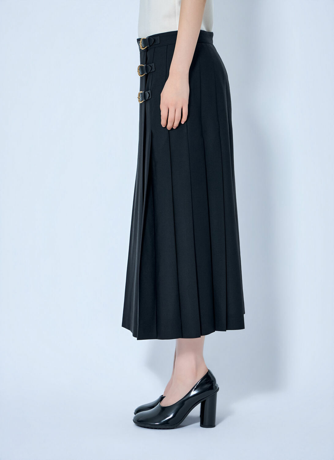 Chloé Virgin Wool Skirt with Buckles