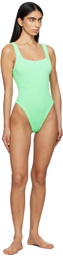 Hunza G Green Square Neck Swimsuit