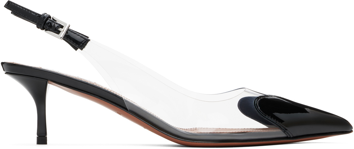 ALAÏA Black Le Coeur Slingback Heels