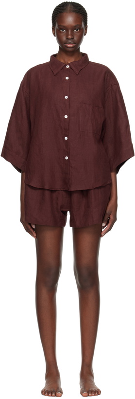 Photo: Deiji Studios Burgundy 'The 03' Pyjama Set