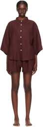 Deiji Studios Burgundy 'The 03' Pyjama Set