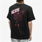 GCDS Men's Logo Butterfly T-Shirt in Black