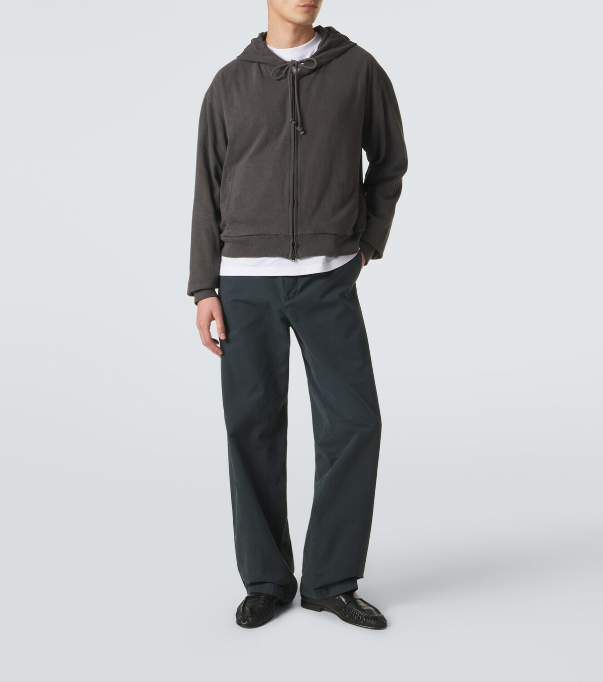 The Row Mabon cotton jersey zip-up hoodie