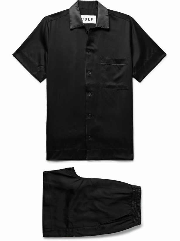 Photo: CDLP - Home Satin-Trimmed Lyocell-Twill Pyjama Set - Black