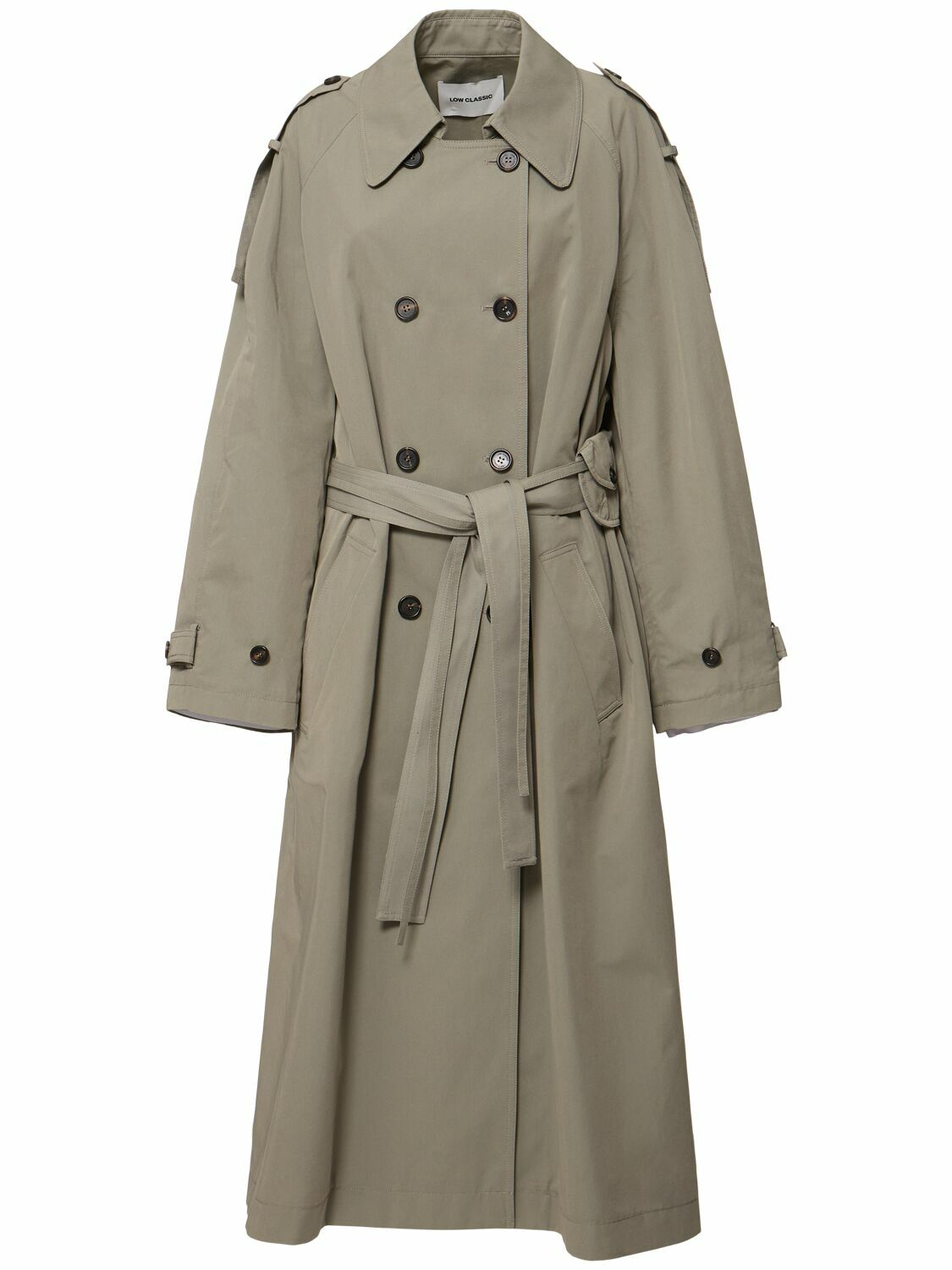[LOW CLASSIC] / ☆ 25SS DOUBLE TRENCH COAT / KHAKI Low Classic Khaki Belted Trench Coat Low Classic