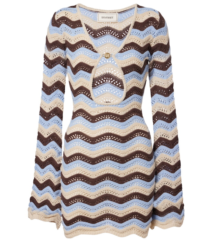 Photo: Bananhot Rey striped knitted cotton-blend minidress