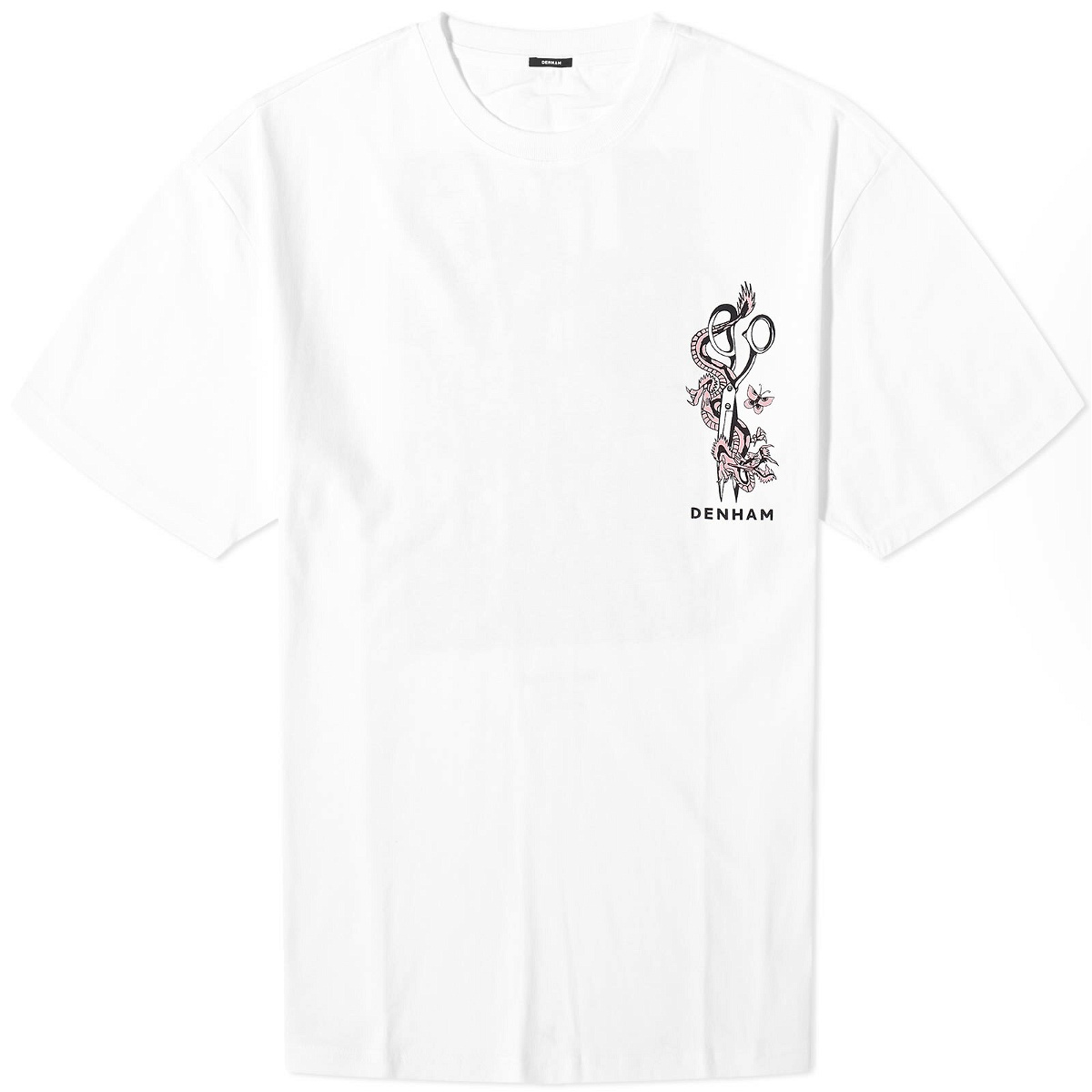 Denham Men's DXT College Reg T-Shirt in White Denham