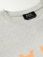 A.P.C. - Logo-Flocked Cotton-Jersey T-Shirt - Gray