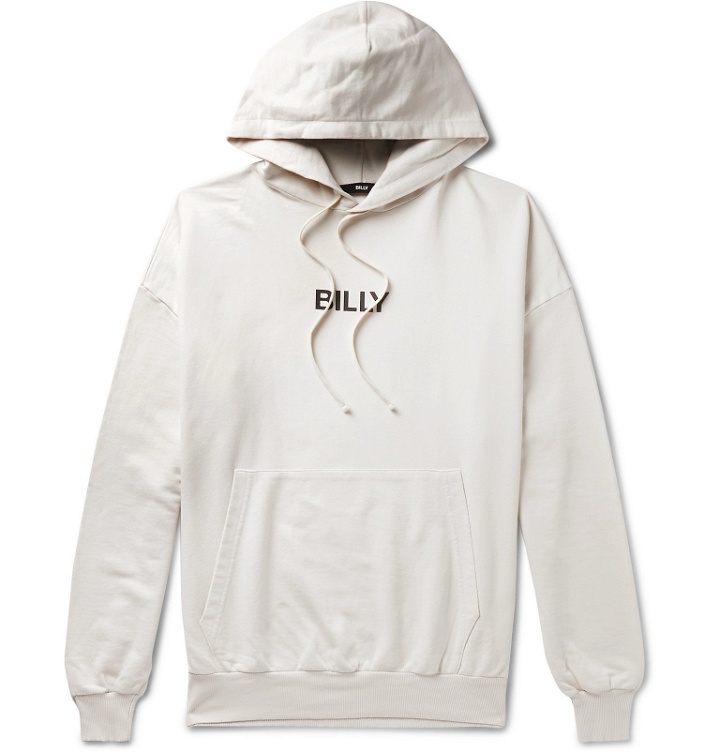 Photo: BILLY - Oversized Logo-Print Loopback Cotton-Jersey Hoodie - White