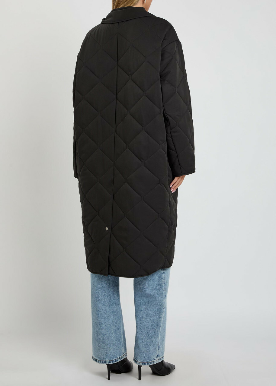 Joseph Penny Quilted Woven Coat Black