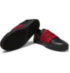 Givenchy - Urban Street Logo Webbing-Trimmed Leather Slip-On Sneakers - Black