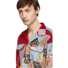 Bode Red and Off-White Patchwork Havana Shirt