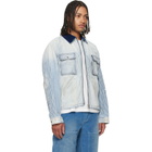 COÛT DE LA LIBERTÉ Blue & White Alfred Cargo Pocket Denim Jacket