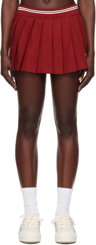 Photo: AMIRI Red MA Quad Pleated Miniskirt