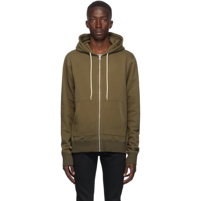 Photo: Naked and Famous Denim Green Heavyweight Terry Zip Hoodie