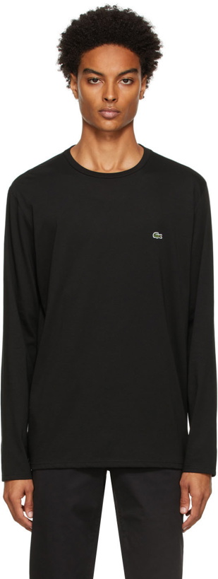 Photo: Lacoste Black Pima Cotton Long Sleeve T-Shirt
