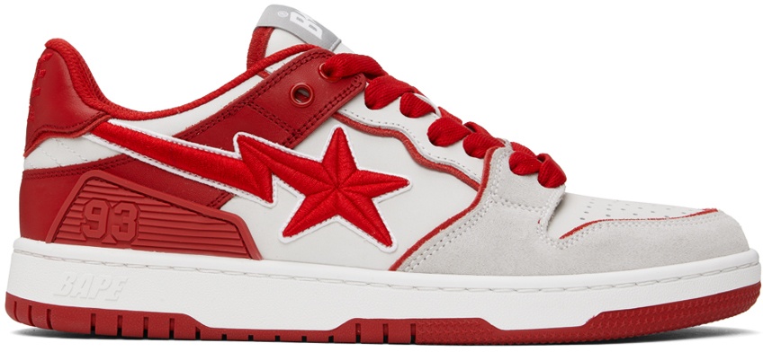 Photo: BAPE Gray & Red STA #5 Sneakers