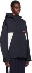Kijun Navy Embroidered-Logo Jacket