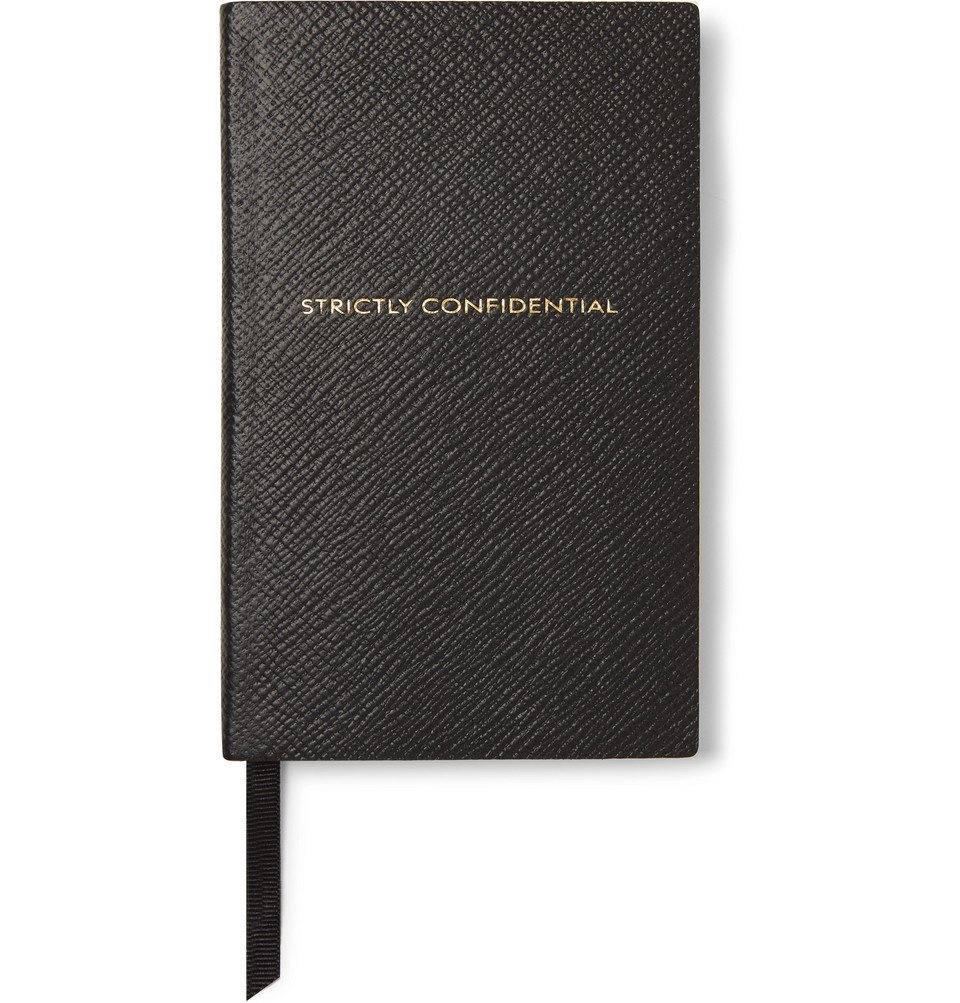 Smythson - Panama Strictly Confidential Cross-Grain Leather Notebook -  Black Smythson