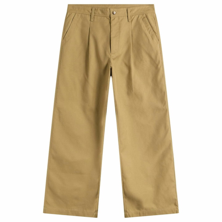 Photo: Bound Men's Wide Pleated Cotton Trousers in Camel