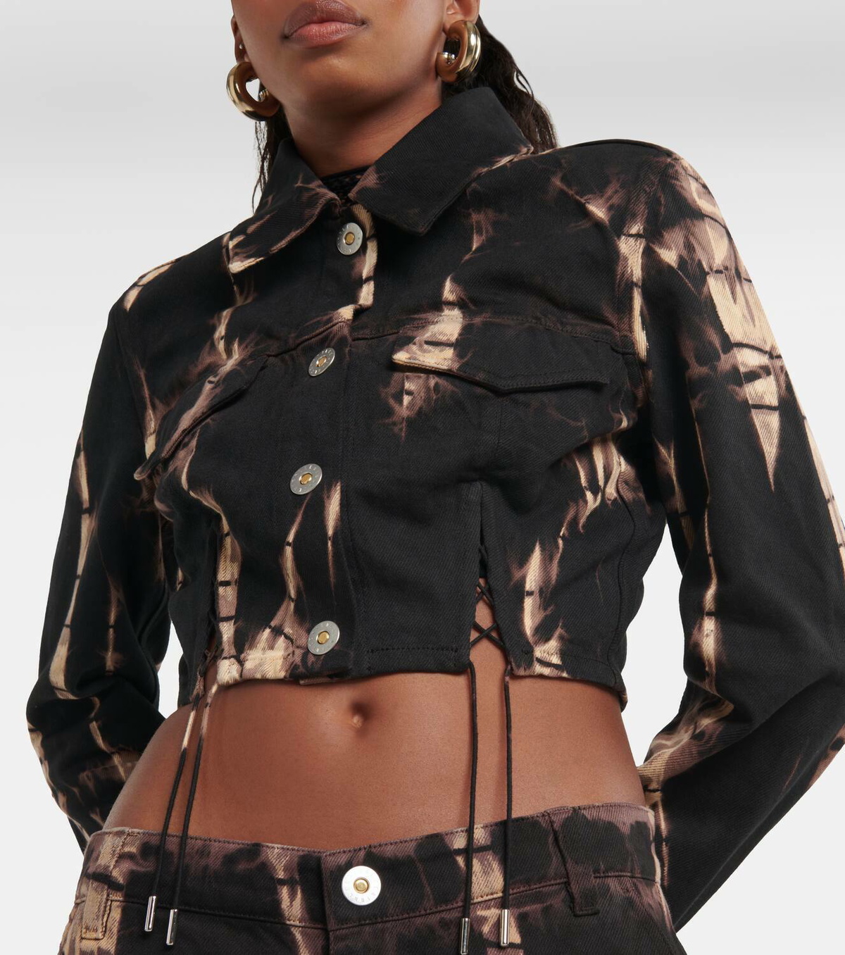 Dion Lee Tie-dye cropped denim jacket