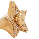 Versace Women's Medusa Head Crystal Star Ring in Versace Gold/Crystal