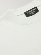 BALENCIAGA - Logo-Embroidered Cotton-Jersey T-Shirt - White