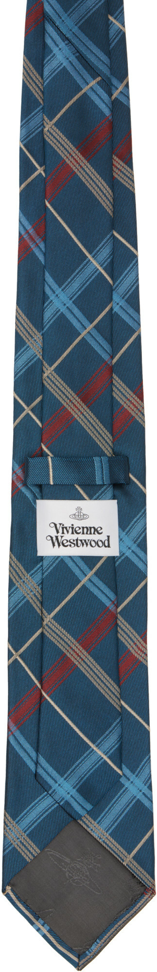 Vivienne Westwood Blue 8.5cm Check Tie