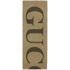 Gucci Reversible Khaki Wool Jacquard Scarf