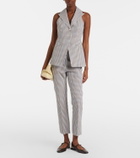 Veronica Beard Gingham cotton seersucker vest