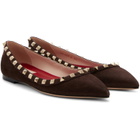Valentino Garavani Brown Rockstud Ballerina Flats