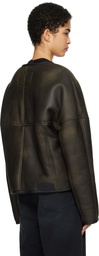 032c Brown Buttery Shearling Leather Jacket
