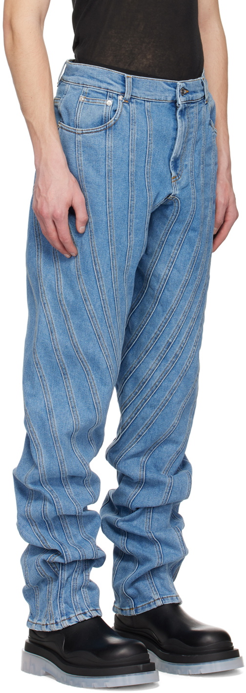 Mugler Blue Spiral Jeans