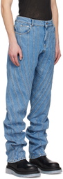 Mugler Blue Spiral Jeans
