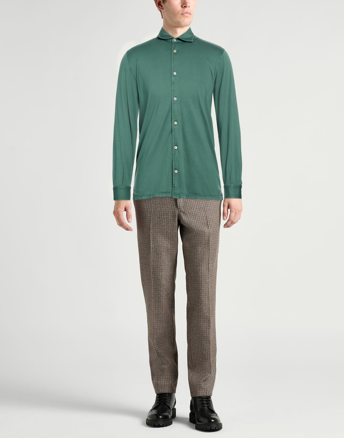 Fedeli Mens Shirt Emerald in Green