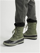 Sorel - 1964 Pac™ Faux Shearling-Trimmed Nylon-Ripstop and Rubber Snow Boots - Green