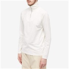 Jil Sander Men's Plus Long Sleeve Zip Collar T-Shirt in Natural