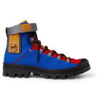 Loewe - Eye/LOEWE/Nature Leather-Trimmed Canvas Boots - Blue