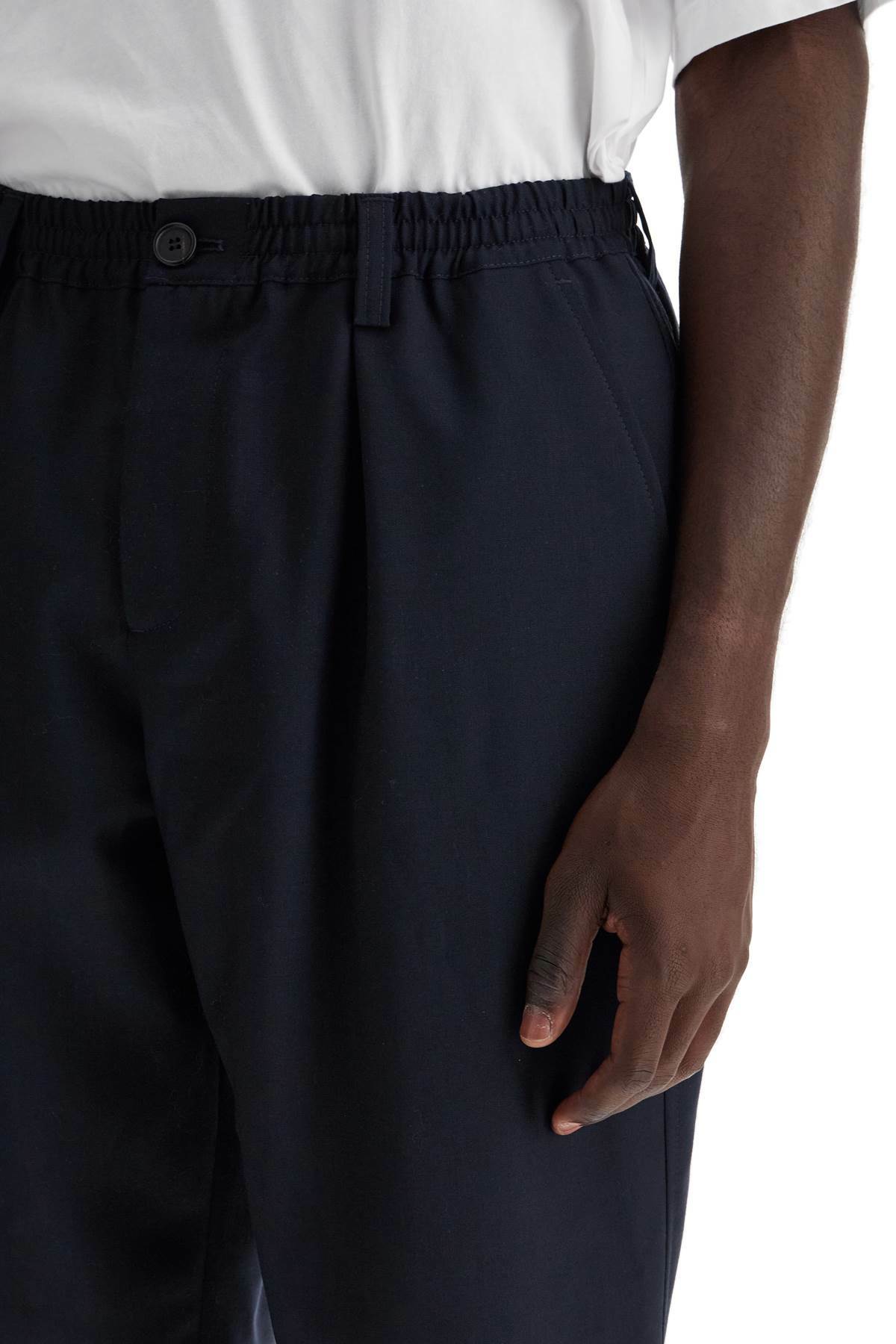 MARNI tropical wool cropped pants in Blue