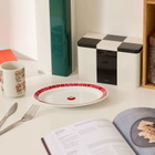 BEAMS JAPAN Goyoza Plate in White/Red 