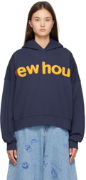 drew house Navy 'Drew House' Box Hoodie