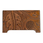 Our Legacy Brown Engraved Flowers Distorted Card Holder