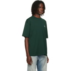 Acne Studios Green Embroidered-Logo T-shirt