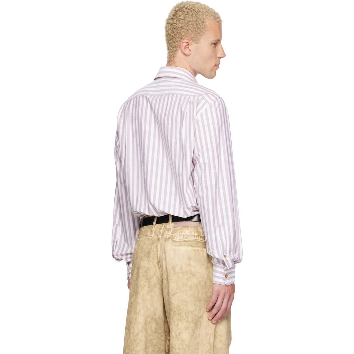 Vivienne Westwood White & Burgundy Two Button Krall Shirt