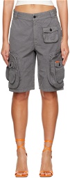 Heron Preston Gray Flap Pocket Shorts